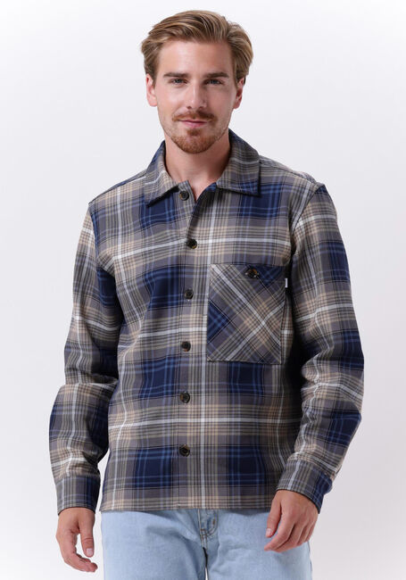Blauwe WOODBIRD Overshirt BUEL CHECK SHIRT - large