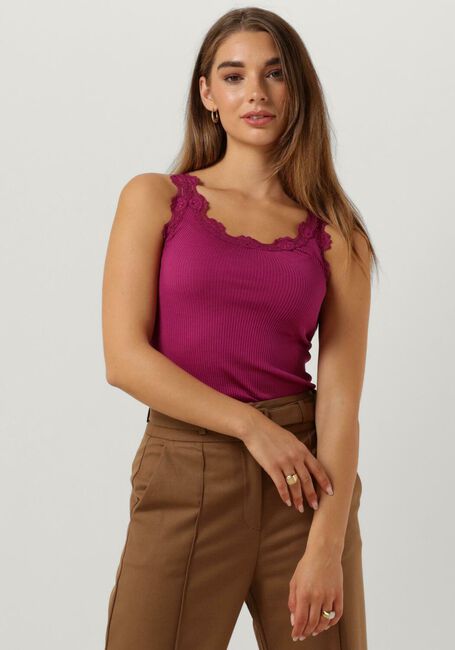 ROSEMUNDE Haut BABETTE SILK TOP W/ LACE en rose - large