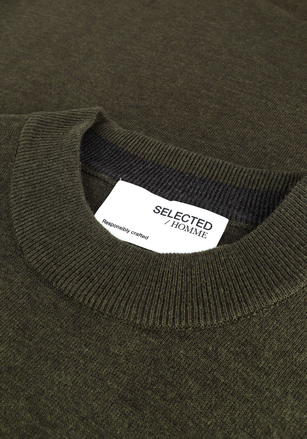 Groene SELECTED MEN Trui SLHBRADY LS KNIT MOCK NECK B - large