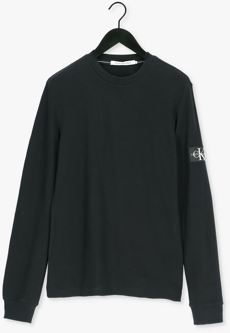 Zwarte CALVIN KLEIN Sweater BADGE WAFFLE LS TEE - large