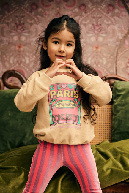 Beige DAILY7 Trui SWEATER CROPPED ARTWORK - large