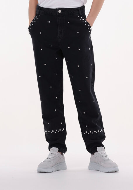 Zwarte ALIX THE LABEL Straight leg jeans LADIES WOVEN STUDDED JEANS - large