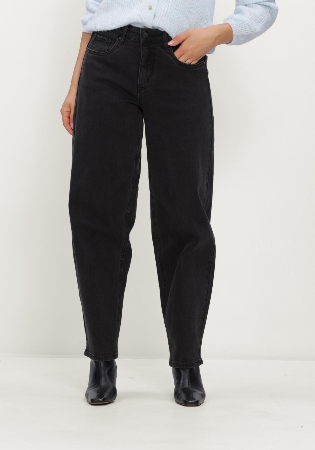 Zwarte MY ESSENTIAL WARDROBE Broeken/jumpsuits BALOOMW 144 HIGH BARREL - large