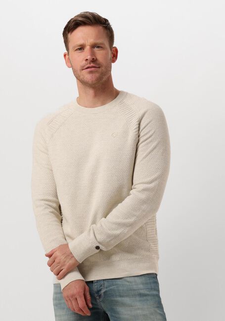 CAST IRON Pull CREWNECK COTTON HEATHER PLATED BLEND en beige - large