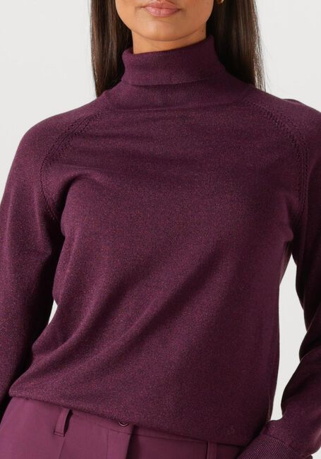 SUMMUM Pull TURTLE NECK SWEATER SOFT VISCOSE POLYAMIDE LUREX KNIT Bordeaux - large