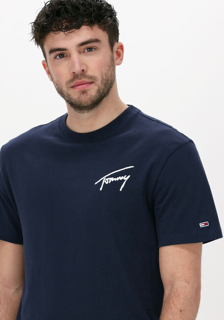 Donkerblauwe TOMMY JEANS T-shirt TJM TOMMY SIGNATURE TEE - large