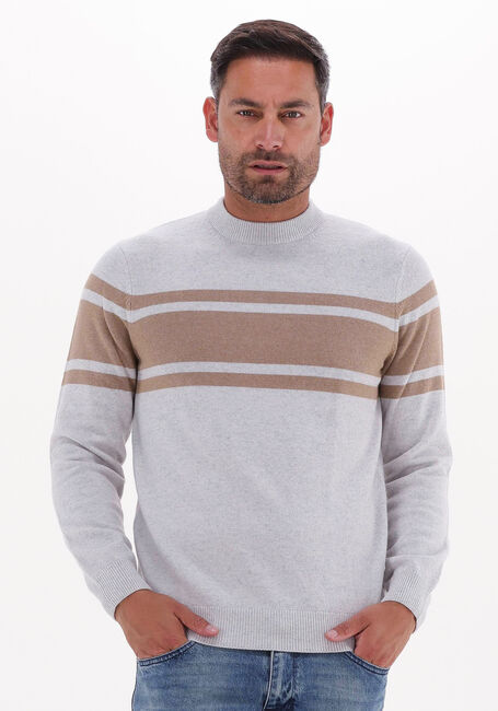 PROFUOMO Pull PULLOVER STR CREWNECK Gris clair - large