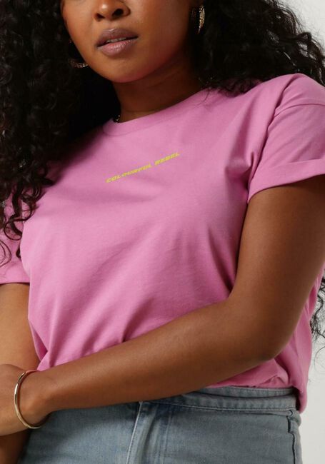 COLOURFUL REBEL T-shirt UNI LOGO BOXY TEE en rose - large