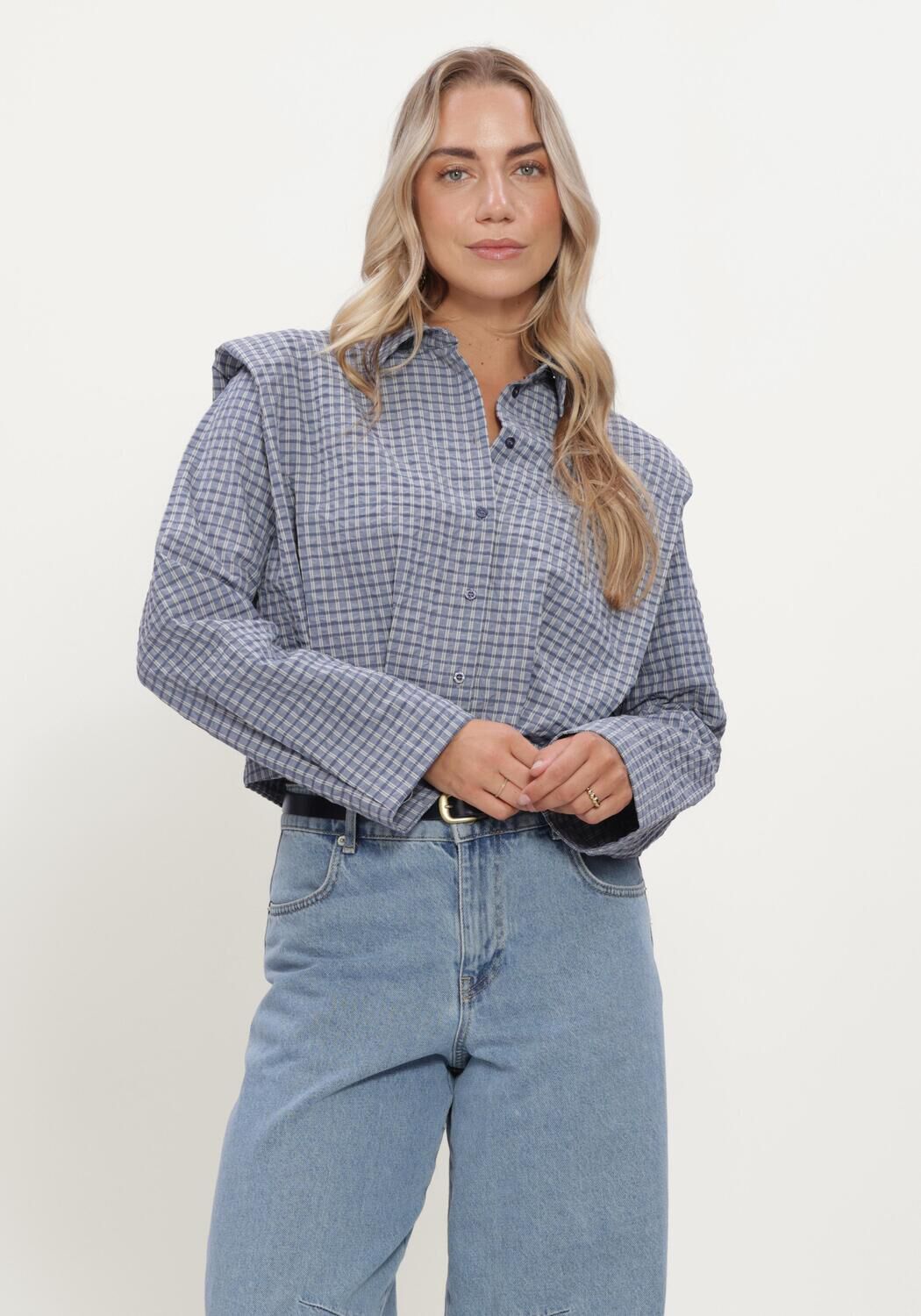 Y.A.S. YASGILLA LS SHIRT - STORY Blouses en bleu - large