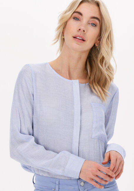 Lichtblauwe SIMPLE  WOVEN BLOUSE COLETTE STRIPE - large