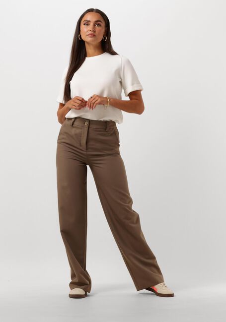 Witte SELECTED WOMEN T-shirt SLFTENNY SS O-NECK FOLD UP TEE - large