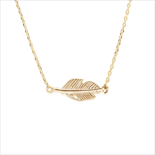 Gouden ALLTHELUCKINTHEWORLD Ketting ELEMENTS NECKLACE FEATHER - large