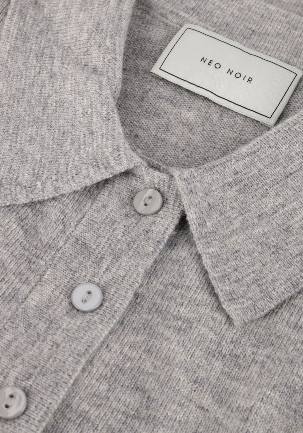 NEO NOIR T-shirt GRACIE KNIT POLO TEE en gris - large