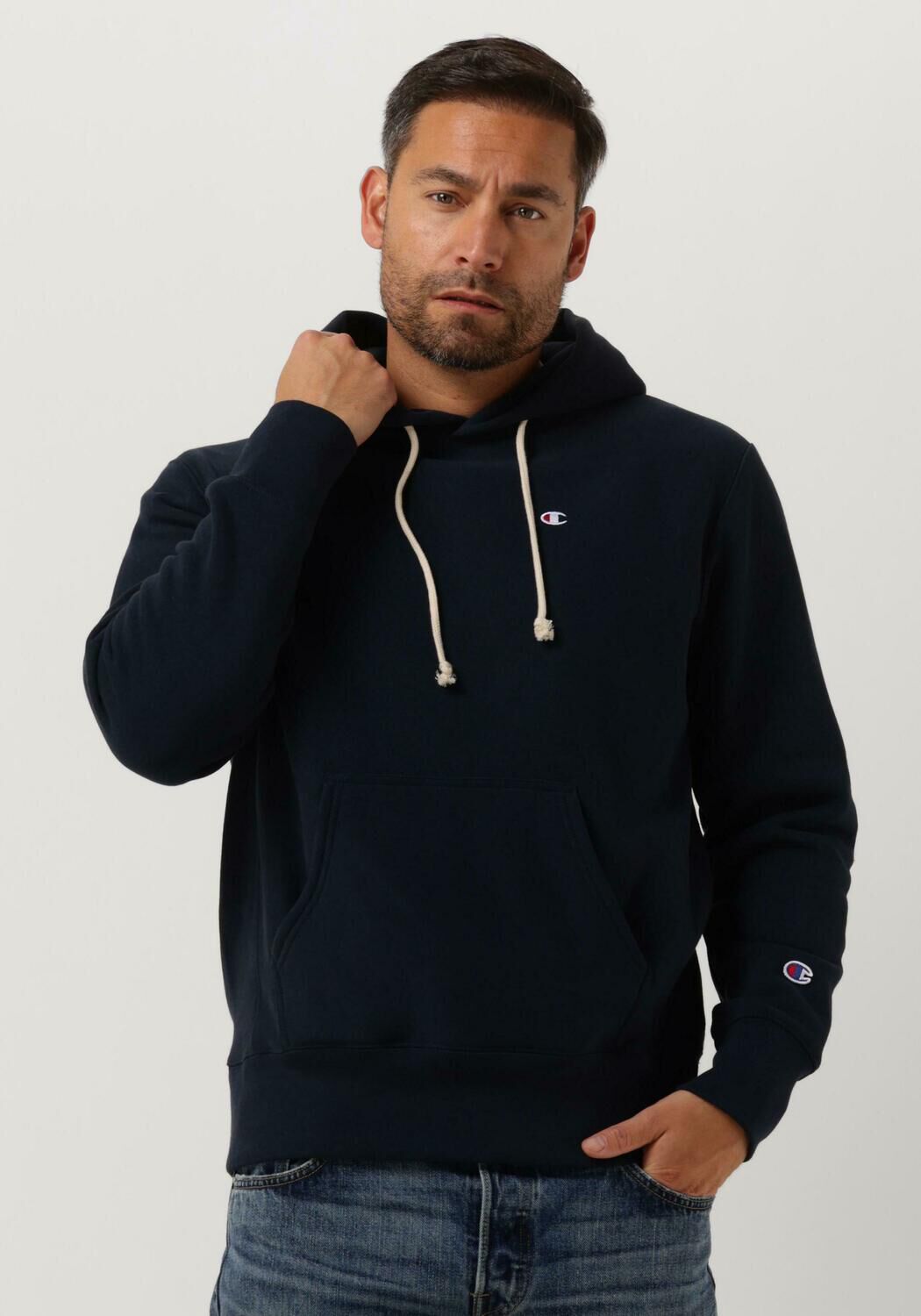 champion pull hooded sweatshirt 217976 bleu fonc