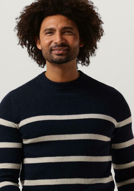 ANERKJENDT Pull AKRICO STRIPE LAMBSWOOL Bleu foncé - large