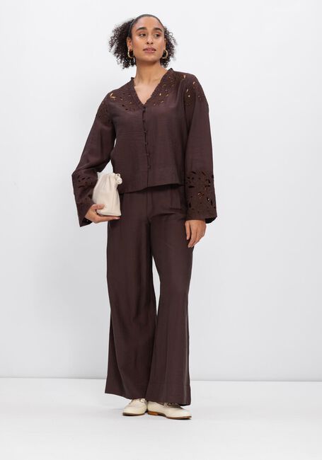 Bruine OBJECT  OBJLISA YUI L/S RE V-NECK TOP - large