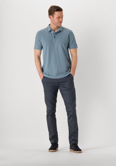 Blauwe CAST IRON Polo SHORT SLEEVE POLO POPCORN JERSEY MELANGE - large