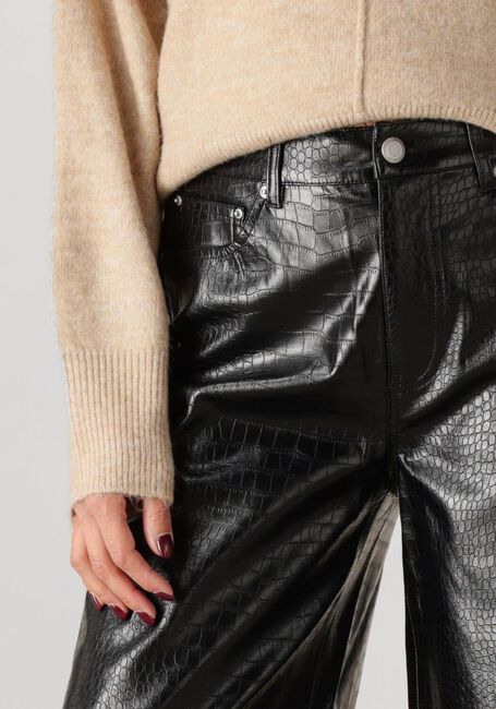 Zwarte CATWALK JUNKIE Wijde broek LOOSE FIT TEXTURED VEGAN LEATHER TROUSERS - large
