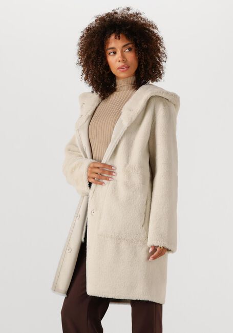 Ecru BEAUMONT Faux fur jas MAYA COAT - large