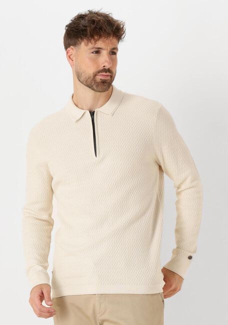Beige CAST IRON Polo LONG SLEEVE POLO COTTON MODAL - large