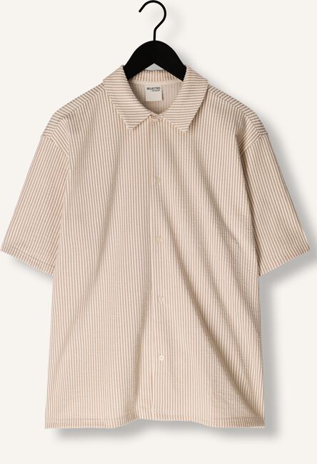 Taupe SELECTED MEN Casual overhemd SLHRELAXBEN SEERSUCKER SS JERSEY SHIRT Taupe SELECTED MEN Casual overhemd SLHRELAXBEN SEERSUCKER SS JERSEY SHIRT - large