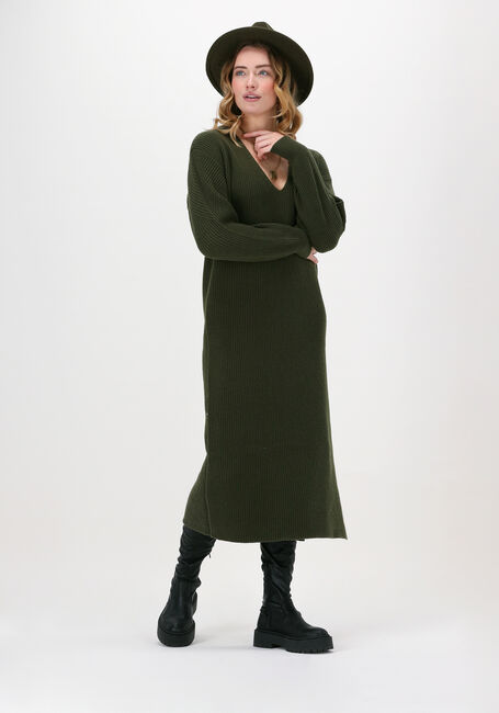 Groene ANOTHER LABEL Midi jurk HANNA KNITTED DRESS - large