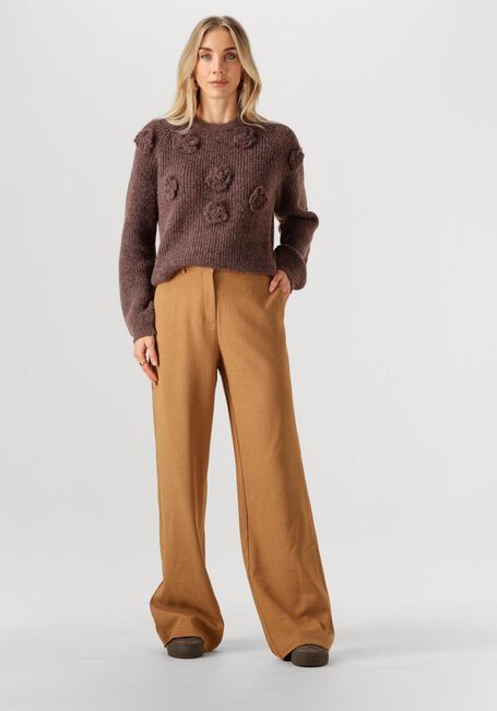 Camel MSCH COPENHAGEN Wijde broek MSCHMACY MICHELLE HW WIDE PANTS LONG - large