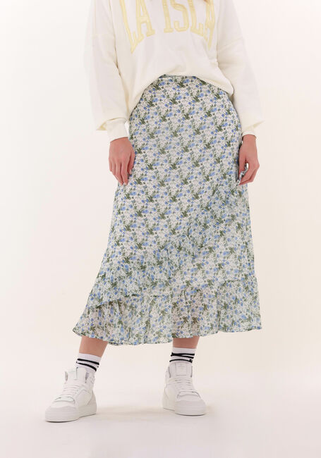 COLOURFUL REBEL Jupe midi TIMI FLOWER RUFFLE MIDI SKIRT en bleu - large