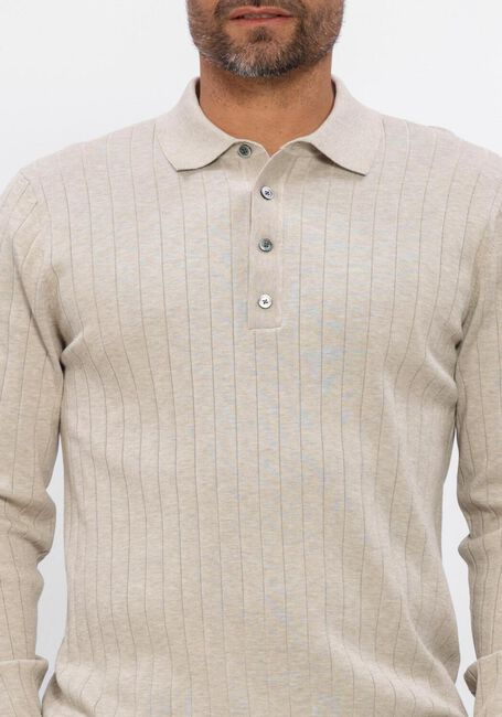 PROFUOMO Pull POLO LS BEIGE AERO EASE RIB en beige - large