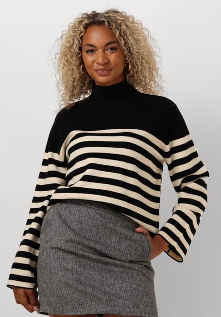 MINUS Pull LUPI STRIPE KNIT PULLOVER en noir - large