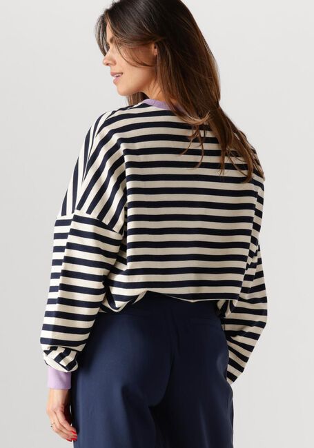 COLOURFUL REBEL Pull STRIPE CONTRAST DROPPED SHOULDER SWEAT en blanc - large