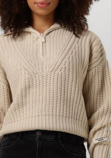 COLOURFUL REBEL Pull YFKE KNITWEAR ZIP PULLOVER Sable - large