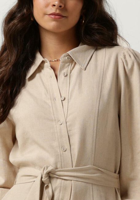 Y.A.S. Robe midi YASFLAXY 3/4 LINEN SHIRT DRESS en beige - large