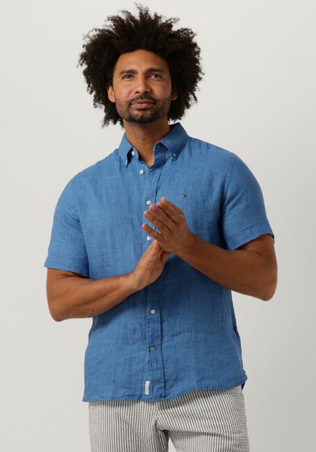 TOMMY HILFIGER Chemise décontracté PIGMENT DYED LINEN RF SHIRT S/S en bleu - large
