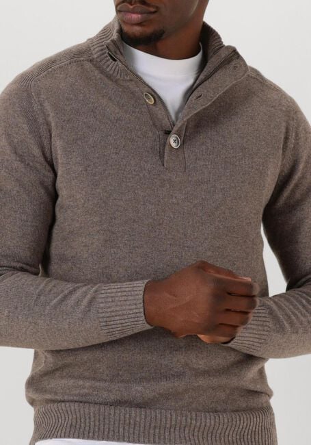 GENTILUOMO Pull TURTLE BUTTON+ZIP LS en taupe - large