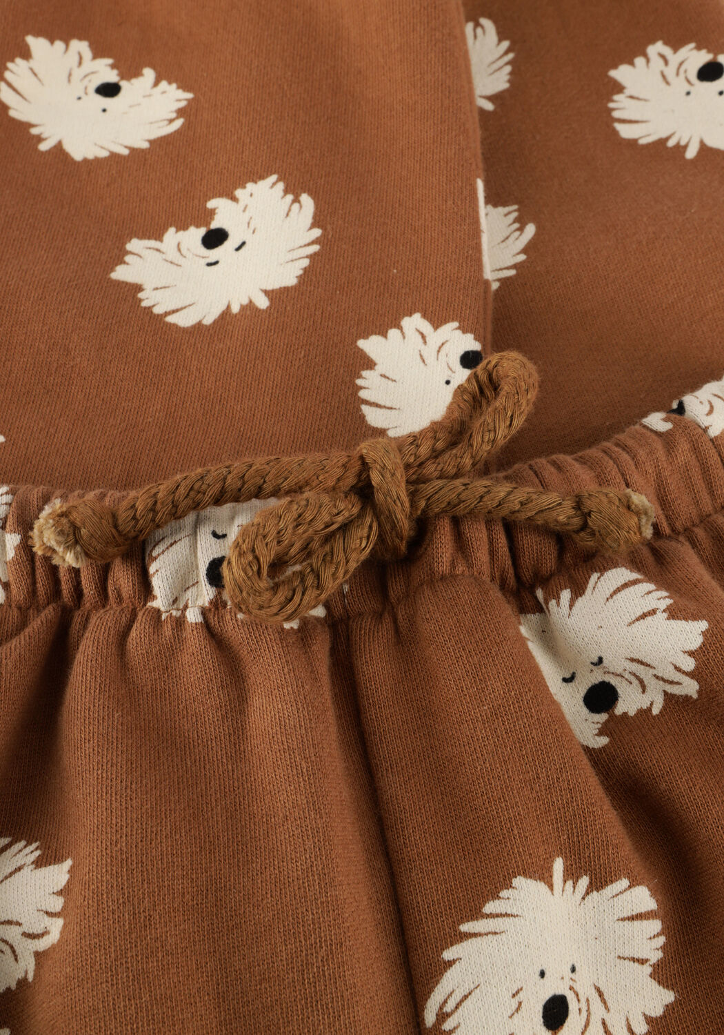 Bruine Sproet & Sprout Joggingbroek SWEATPANTS MOUSTACHE DOG PRINT - large