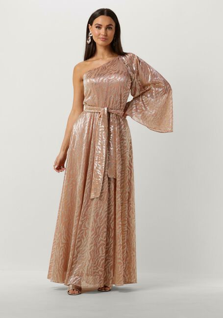 Roze ACCESS Maxi jurk SHIMMERY ONE-SHOULDER ANIMAL PRINT - large