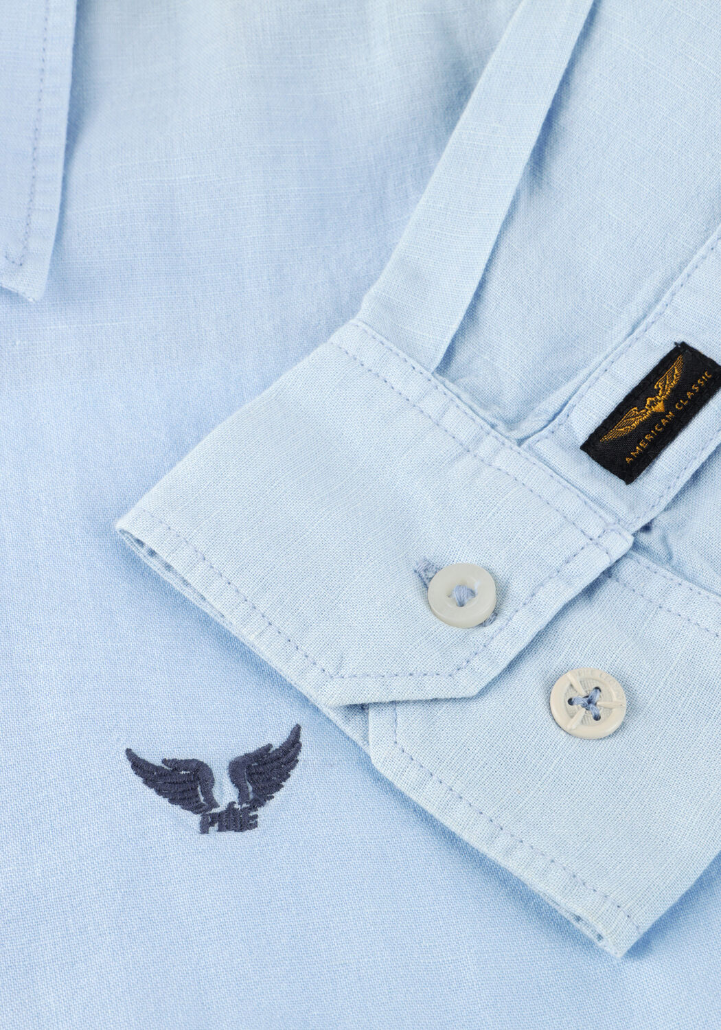 Blauwe PME LEGEND Casual overhemd SKYNIGHT CTN LINEN OWEN GD - large