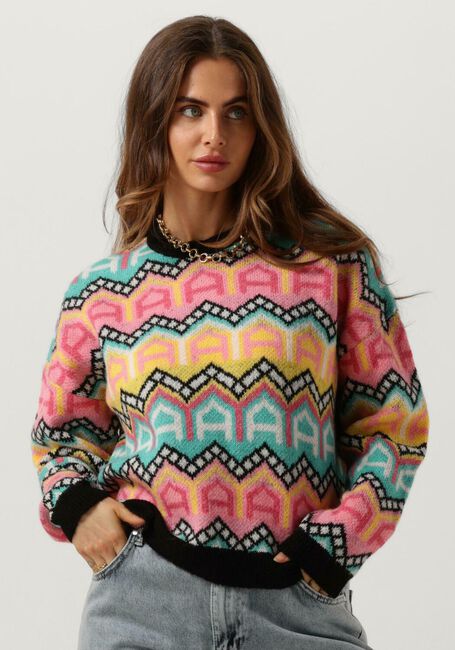 ALIX THE LABEL Pull LADIES KNITTED MULTI COLOUR PULLOVER en multicolore - large