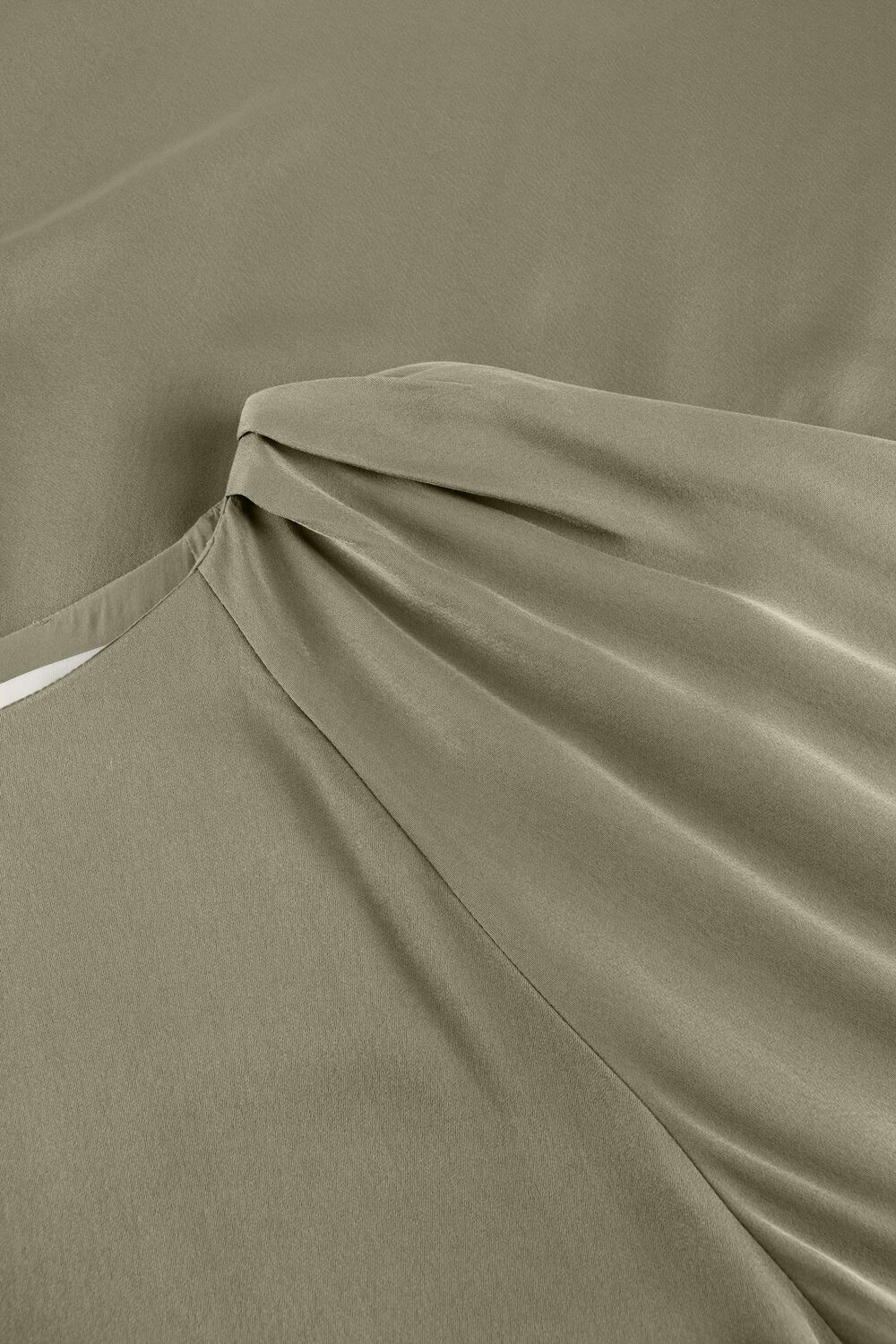 Olijf SELECTED WOMEN Mini jurk SLFLAURINA 3/4 SHORT OPEN BACK DRESS - large