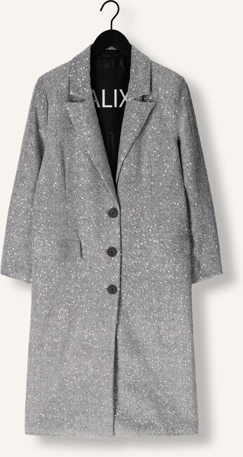 Zilveren ALIX THE LABEL Mantel LADIES WOVEN SEQUIN LONG BLAZER Zilveren ALIX THE LABEL Mantel LADIES WOVEN SEQUIN LONG BLAZER - large