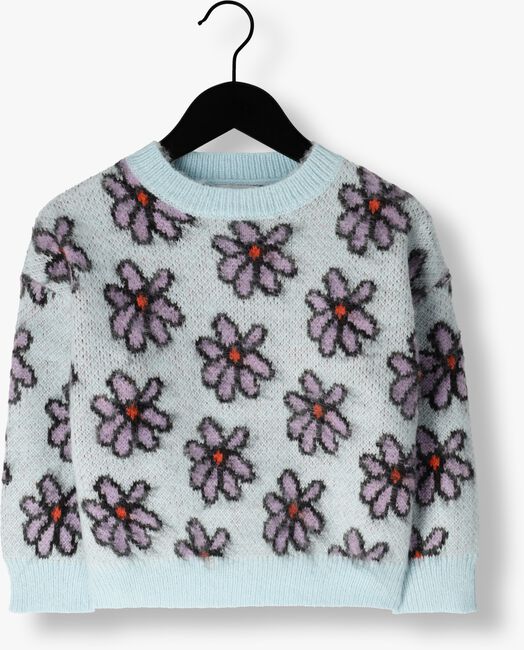 Blauwe DAILY BRAT Trui FLUFFY FLOWER KNITTED SWEATER - large