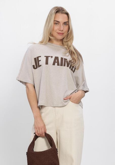AIMEE THE LABEL SELARAHS T-SHIRT PRINT Hauts & T-shirts Sable - large