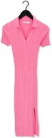 Roze NA-KD Midi jurk RIB KNITTED COLLAR MIDI DRESS