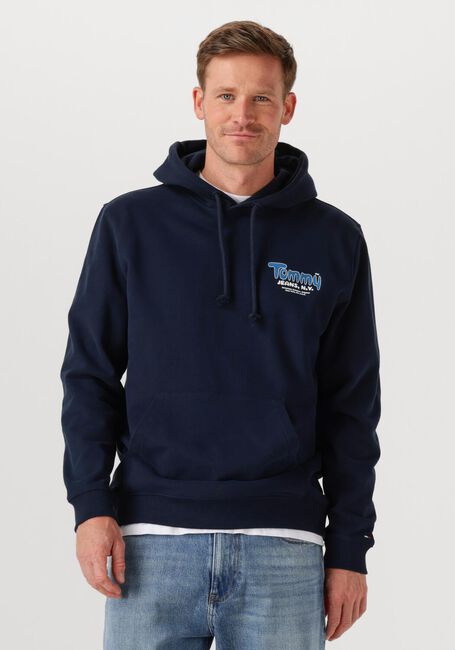 TOMMY JEANS Pull TJM REG FONT PLAY HOODIE EXT Bleu foncé - large