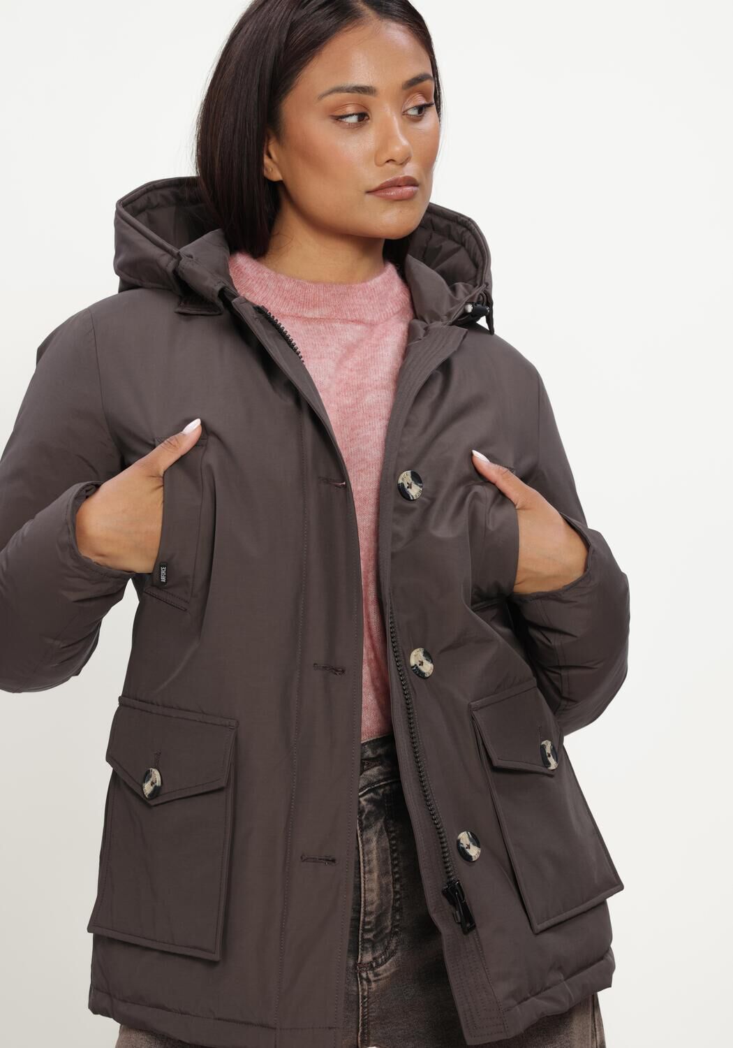 Taupe AIRFORCE Gewatteerde jas 4 POCKET PARKA - large