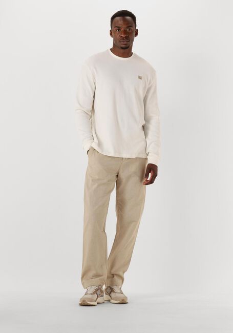 Ecru CALVIN KLEIN Trui LS WAFFLE BADGE CREWNK TEE - large