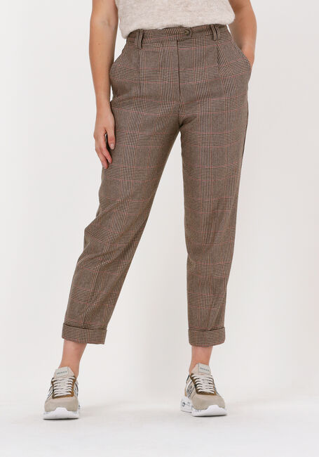 VANILIA Pantalon CHECK RELAXE en camel - large