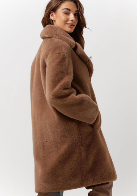 STAND STUDIO Manteau en fausse fourrure CAMILLE COCOON COAT Sable - large