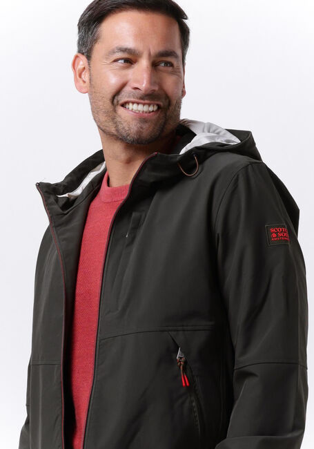 SCOTCH & SODA Jack CLASSIC HOODED SHORT SOFT-SHELL NYLON JACKET en vert - large